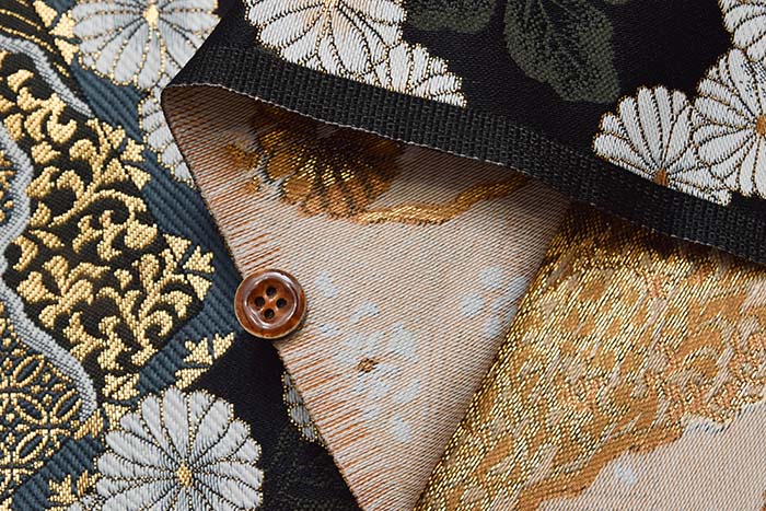 Gold Brocade (Kinran)  Fabric - Chrysanthemum on Mountain - Image 4