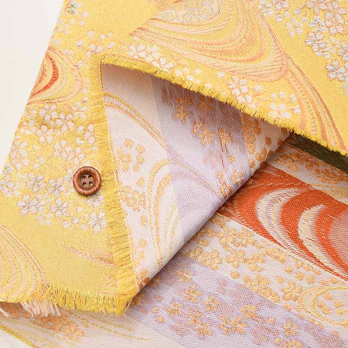 Gold Brocade (Kinran)  Fabric - Cherry Blossom Stream (Small) - Image 4