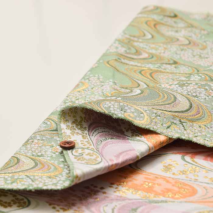 Gold Brocade (Kinran)  Fabric - Cherry Blossom Stream (Small) - Image 5
